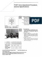 Hino EP100 EP100T Valve Adjustment Procedure, Valve Lash Clearance Specifications, PDF