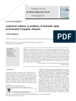 Analytical Solution To Problems Os Hydraulic Jump in Horizontal Triangular Channels