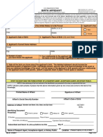 Birth Affidavit: Last Suffix First Middle