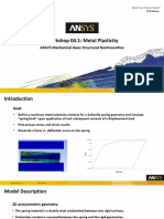 Workshop 04.1: Metal Plasticity: ANSYS Mechanical Basic Structural Nonlinearities