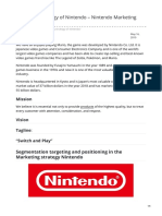 Marketing Strategy of Nintendo Nintendo Marketing Strategy