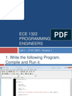 ECE 1322 Programming For Engineers: Lab 1 - 27.07.2010 - Section 1