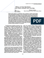 Effects of Goal Specificity On Means-Ends Analysis and Learning