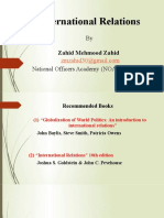 International Relations: Zahid Mehmood Zahid