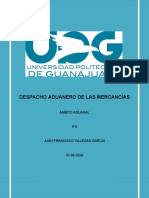 Tarea 4 Semana 5 Mapa Mental Despacho Aduanero de Las Mercancías - Villegas García - 9°A