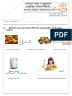 Summer Break Assignment Academic Session 2020-21