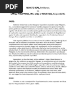 RENATO REAL, Petitioner, SANGU PHILIPPINES, INC. And/ or KIICHI ABE, Respondents