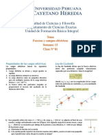 SEMANA 13 (A) - Fuerzas y Campos Eléctricos-Energía Eléctrica y Capacitancia-Corriente y Resistencia