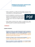 Semejanzas y Diferenciaciã - N Entre Contrataciã - N Civil y Contrataciã - N Mercantil