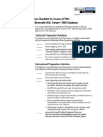 Course Preparation Checklist For Course 2779A: Implementing A Microsoft SQL Server 2005 Database