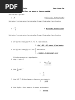 PreCalculus Summer Assignment Answer Key