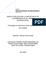 Ensayo La Importancia de Las Empresas en El Ambito Internacional