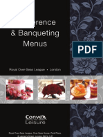 Banqueting Menus From Septembe