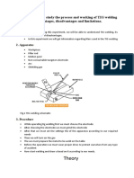 To Investigate and Study The Process and Working of TIG Welding Its Advantages