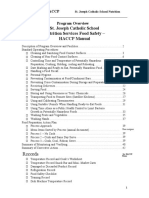 St. Joseph Catholic School Nutrition Services Food Safety - HACCP Manual