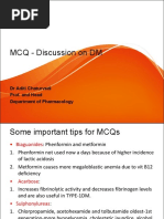 MCQ - Discussion On DM: DR Aditi Chaturvedi Prof. and Head Department of Pharmacology