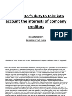 Directors Duties To Creditors