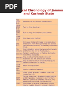 Historical Chronology of Jammu and Kashmir State