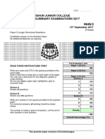 Yishun Junior College JC 2 Preliminary Examinations 2017 Physics