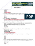 Kcet Mock Test Physics 1