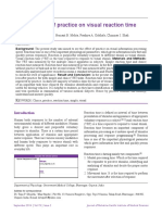 Influence of Practice On Visual Reaction Time: Original Article