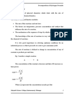 Rate D A DT Rate + D B DT: Decomposition of Hydrogen Peroxide