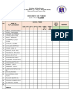 Checking of Forms: Division of City Schools New Society National High School Sinawal, General Santos City