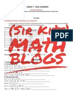 Grade 7 - Real Numbers: Concept