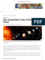 Solar System Planets: Order of The 8 (Or 9) Planets: Science & Astronomy