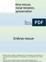 Embryo Rescue, Somaclonal Variation, Cryopreservation