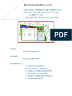 "Mejoramiento Del Complejo Deportivo en La Mz. M Del A.H. San Francisco de Asis