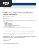 Certificado de Competencia de Operadores de Calderas y Autoclaves