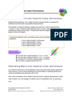 Metric and Imperial Linear Conversions