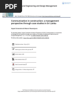 Communication in Construction A Management Perspective Through Case Studies in Sri Lanka