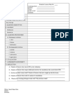 Detailed Lesson Plan No. - Learning Area: - Quarter: - Week: - Grade Level: - Duration