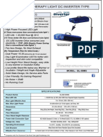 Led Phototherapy Light DC Inverter Type: Key Features