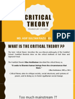 Critical Theory: Md. Asif Sultan Razu ID: 131626