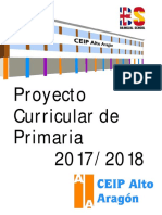 Proyecto Curricular Primaria Ceip Alto Aragón 2017-2018