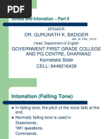 Use of Stress and Intonation in Teaching