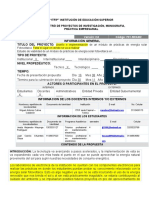 Modulo de Practicas Energia Solar Fotovoltaica Ficha de Registro