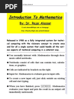 Introduction To Mathematica: By: Dr. Rajai Alassar