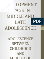 Chapter 4-Development Stage in Middle and Late Adolescence