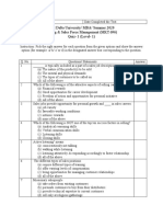 East Delta University/ MBA/ Summer 2020 Selling & Sales Force Management (MKT 696) Quiz-1 (Level - 1)