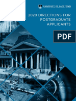 2020 Directions For Postgraduate Applicants