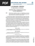 Boletín Oficial Del Estado: Ministerio para La Transición Ecológica Y El Reto Demográfico