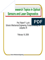 Current Research Topics in Optical Sensors and Laser Diagnostics