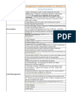 Cash Management Implementation & Rollout Check List: Setup Description