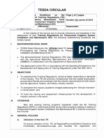 TESDA Circular No. 030-2019 - Pressurized Irrigation System Insatallation & Maintenance NCII