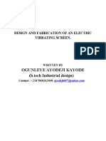 Ogunleye Ayodeji Kayode (B.tech Industrial Design) : Design and Fabrication of An Electric Vibrating Screen