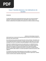 Tema 7 Gestión Humana y Los Indicadores de Gestión